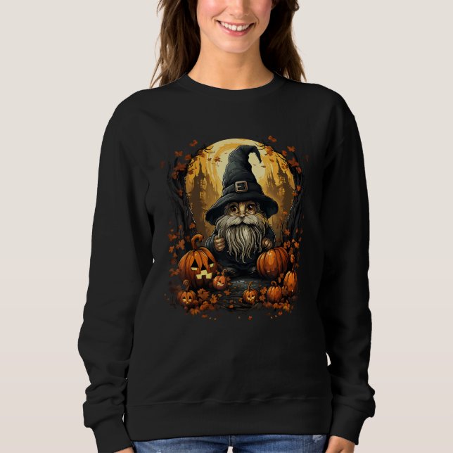Cute Gnome Autumn Pumpkins Halloween Fall Holiday  Sweatshirt (Vorderseite)