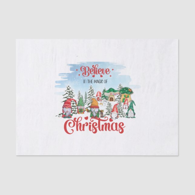 Cute Gnome Celebrating Christmas Holiday Seidenpapier (Vorderseite)