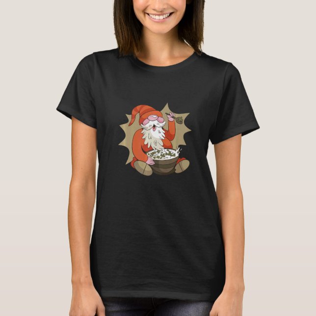 Cute gnome eating food   T-Shirt (Vorderseite)