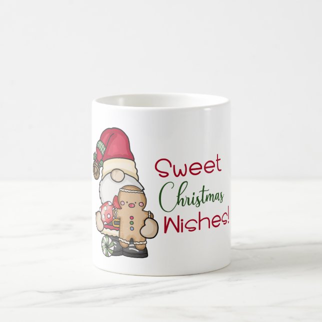 Cute Gnome Gingerbread Sweet Christmas Wishes  Kaffeetasse (Mittel)