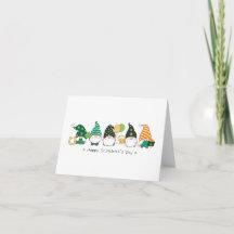 Cute Gnome Saint Patrick's Day Folded Card