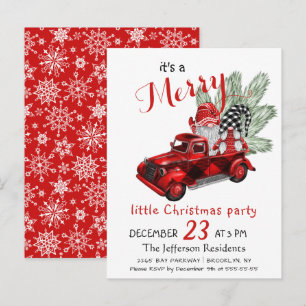 Cute Gnomen Merry Little Christmas Party Card Postkarte