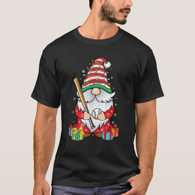 cute gnomes Baseball lover s funny Christmas gnome T-Shirt (Vorderseite)