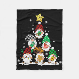 Cute Gnomes Christmas Tree Lights Gnomies Gnome Xm Fleecedecke