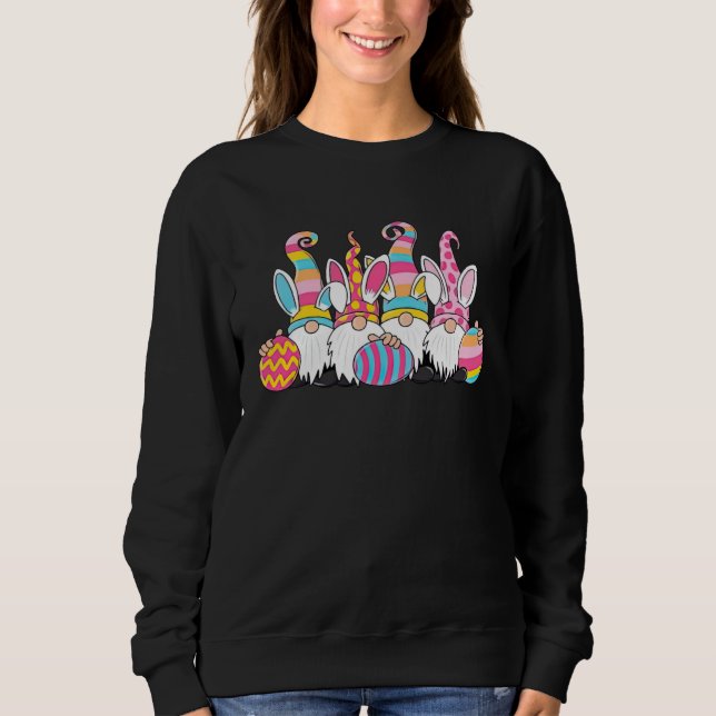 Cute Gnomes Holding Easter Eggs For Men Women East Sweatshirt (Vorderseite)