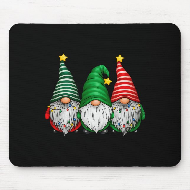 Cute Gnomes Merry Christmas Light Family Gnome Xma Mousepad (Vorne)