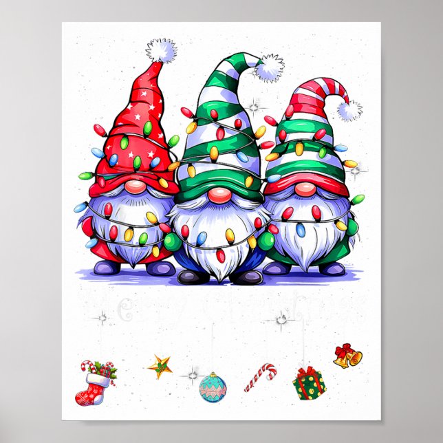 Cute Gnomes Merry Christmas Light Family Gnome Xma Poster (Vorne)