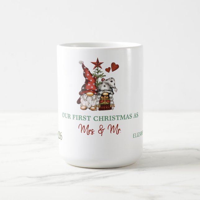 Cute Gnomes Pine Tree Our First Christmas  Kaffeetasse (Mittel)