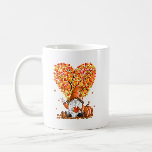Cute Gnomes Pumpkin Fall Season Autumn Happy Thank Kaffeetasse (Links)