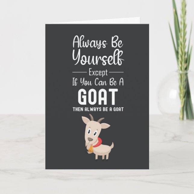 Cute Goat Cards Farm Animal Happy For Kids Karte (Vorderseite)