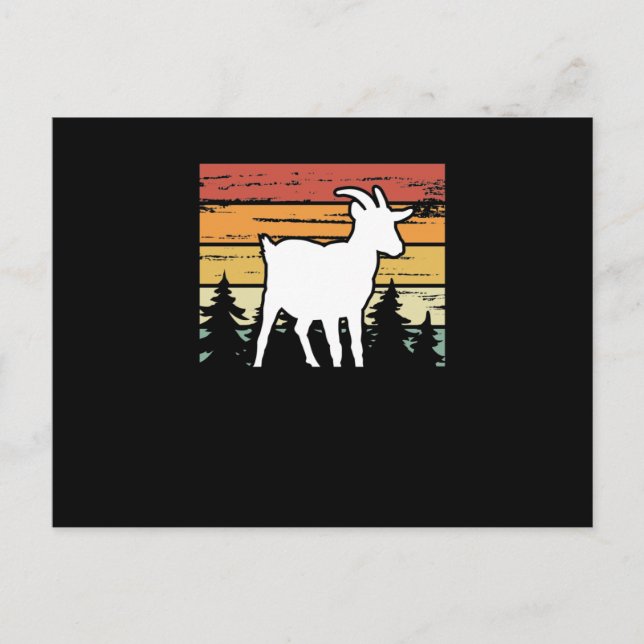 Cute goat on retro vintage postkarte (Vorderseite)
