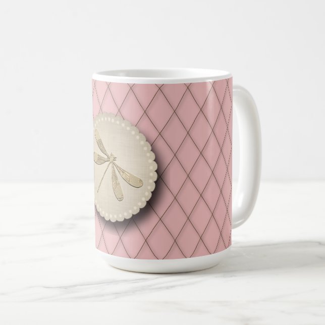 Cute Gold Dragonfly Kaffeetasse (VorderseiteRechts)