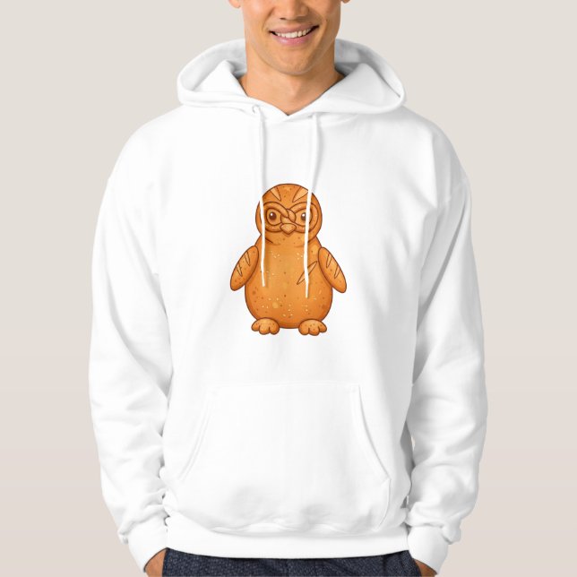 Cute Golden Bread Owl Mascot Illustration Hoodie (Vorderseite)