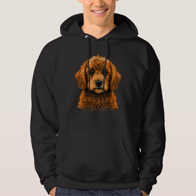 Cute Golden Doodle Dog on Goldendoodle  1 Hoodie (Vorderseite)
