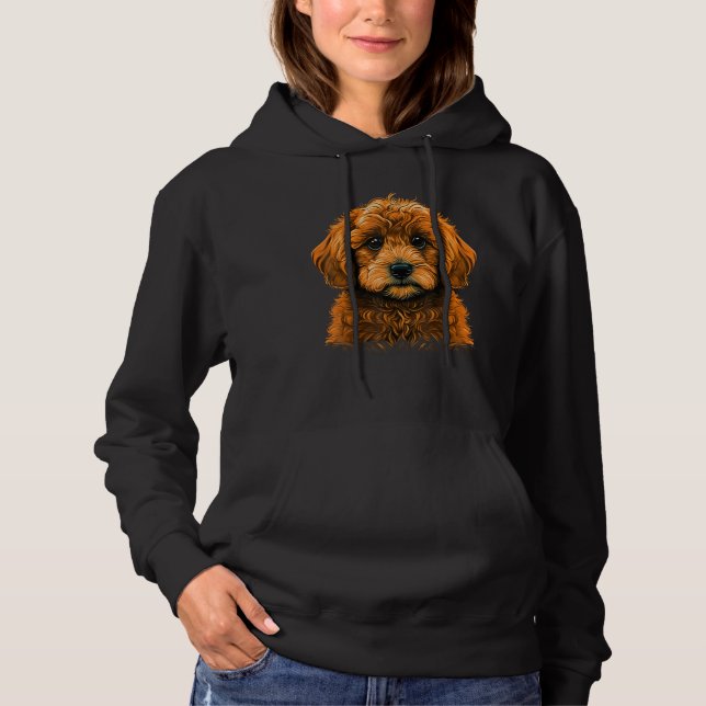 Cute Golden Doodle Dog on Goldendoodle  1 Hoodie (Vorderseite)