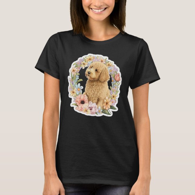 Cute Golden Doodle Flower summer Floral Goldendood T-Shirt (Vorderseite)