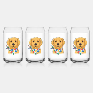 Cute Golden Retriever Dog Illustration Can Glass S Dosenglas
