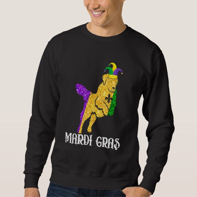 Cute Golden Retriever Dog Lover Mardi Gras Party J Sweatshirt (Vorderseite)