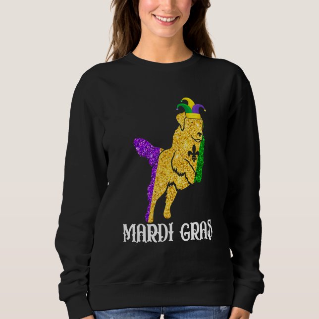 Cute Golden Retriever Dog Lover Mardi Gras Party J Sweatshirt (Vorderseite)