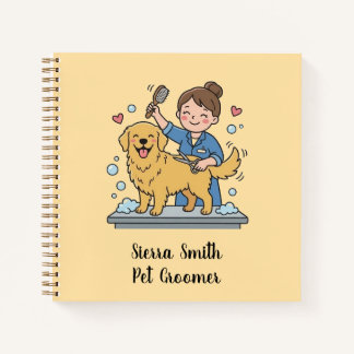 Cute Golden Retriever Grooming Professional Notes Notizbuch