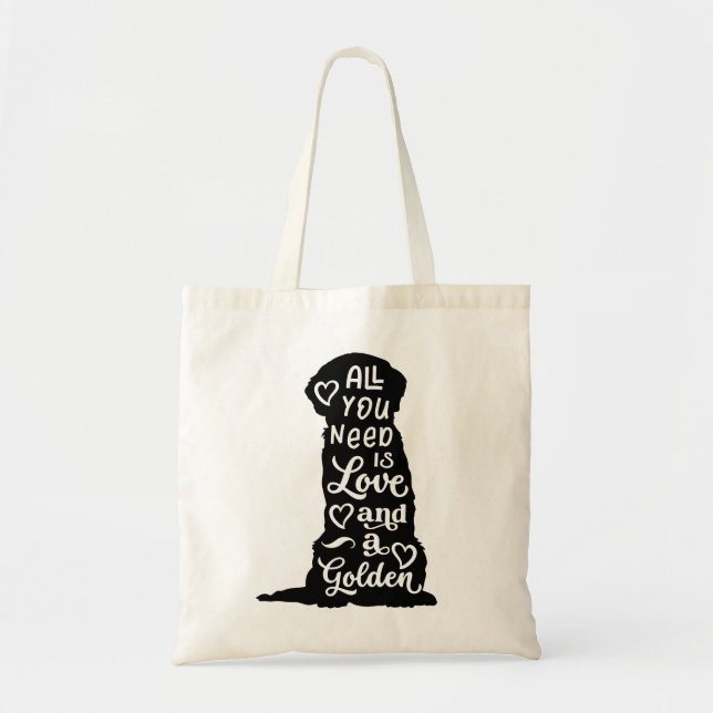 Cute Golden Retriever Tote Bag Tragetasche (Vorne)