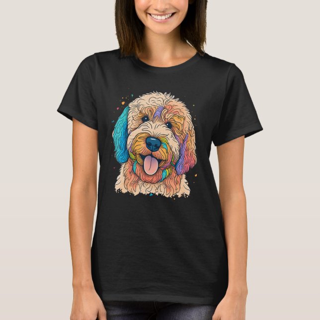 Cute Goldendoodle Dog on Golden Doodle  1 T-Shirt (Vorderseite)