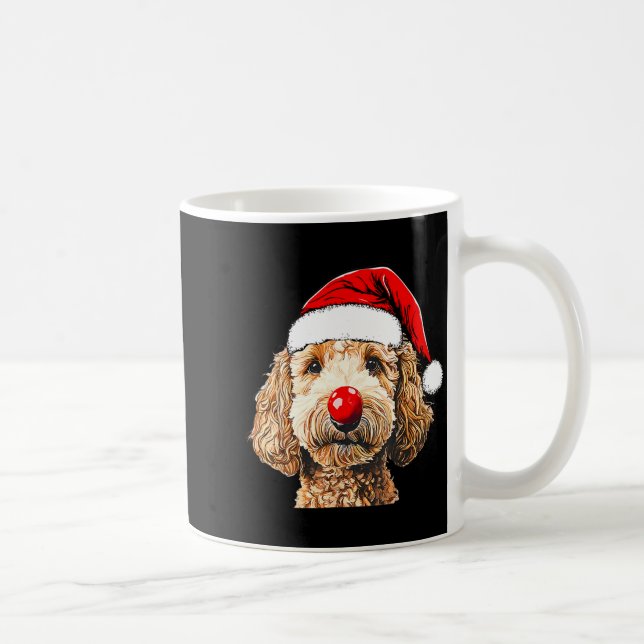 Cute Goldendoodle Dogs Christmas Santa Golden Dood Kaffeetasse (Rechts)