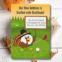 Cute Golf Ball Thanksgiving Moving Announcement Ankündigung