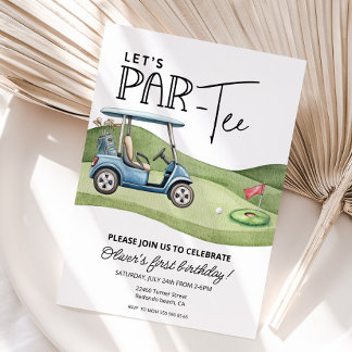Cute Golf Birthday, any age, Let's par-tee Einladung
