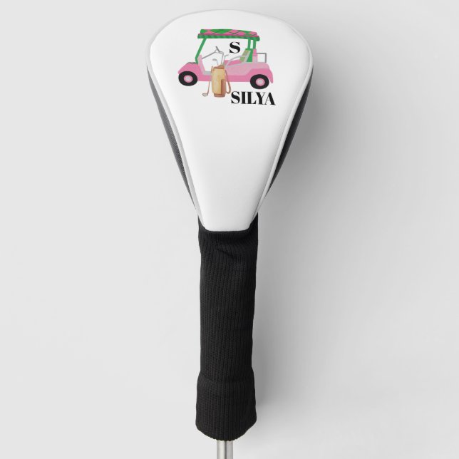 Cute Golf Cart – Minimal Summer Golf Headcover (Vorderseite)