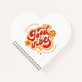 Cute Good Vibes Heart Spiral Bound Notebook Notizbuch