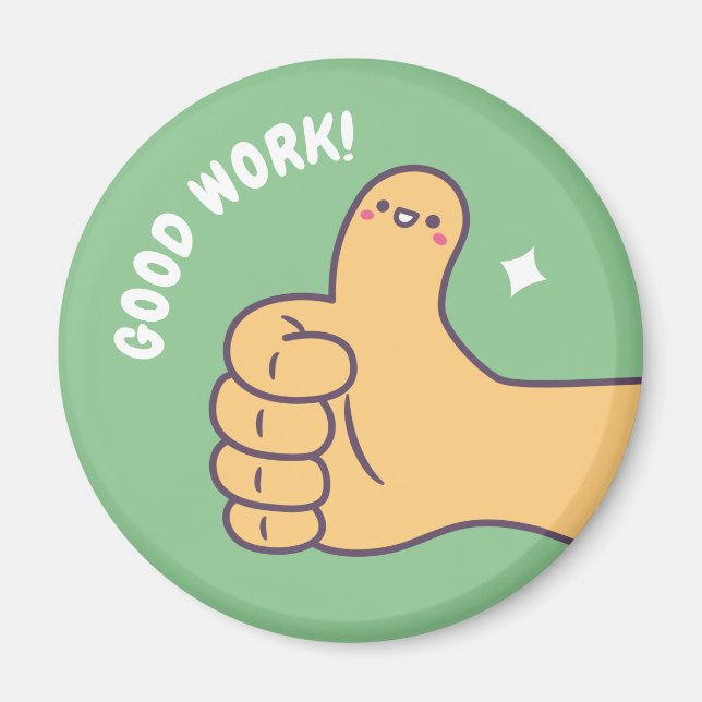 Cute Good Work Thumbs Up Doodle Magnet (Vorne)