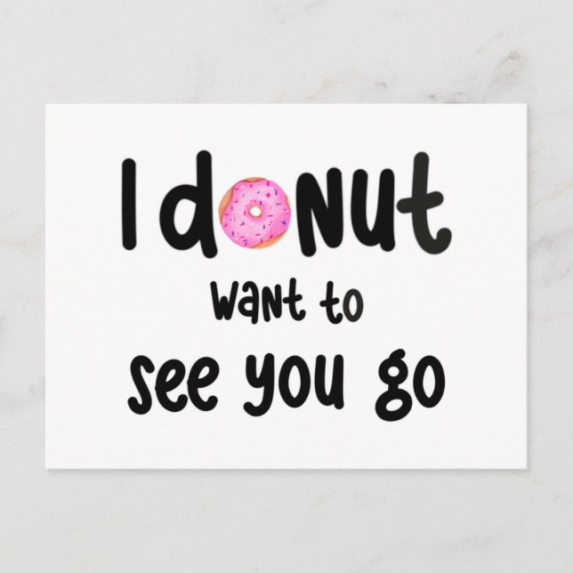 Cute goodbye greeting card - donut postkarte (Vorderseite)