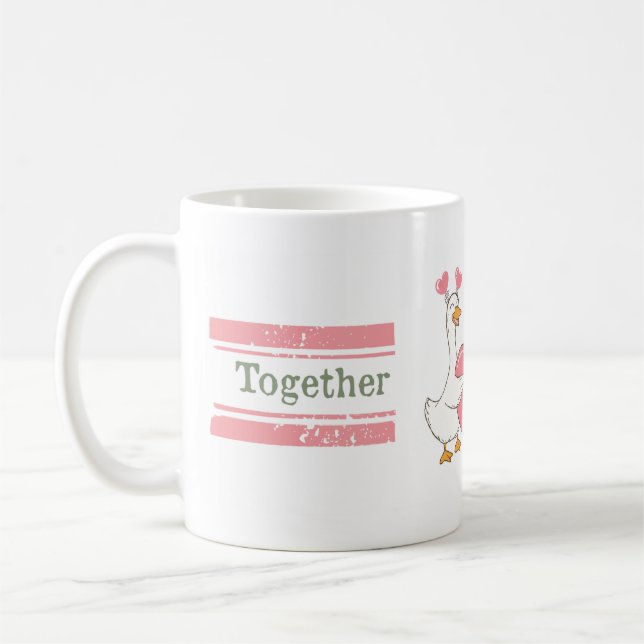 Cute Goose Couple Mug Together Forever Gift Kaffeetasse (Links)