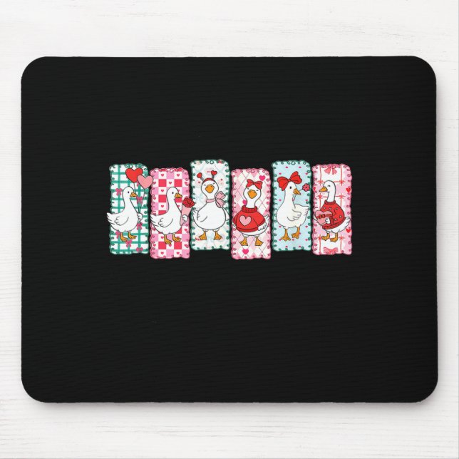 Cute Goose Valentine Coquette,duck Funny Gift Tee  Mousepad (Vorne)