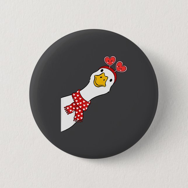 Cute Goose Xoxo Be Mine Happy Valentine's Day Wome Button (Vorderseite)
