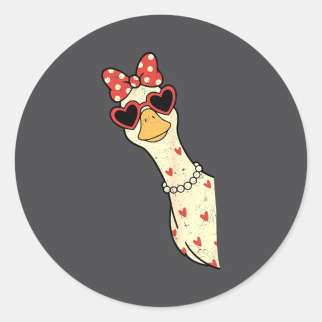 Cute Goose Xoxo Be Mine Happy Valentine's Day Wome Runder Aufkleber (Vorderseite)