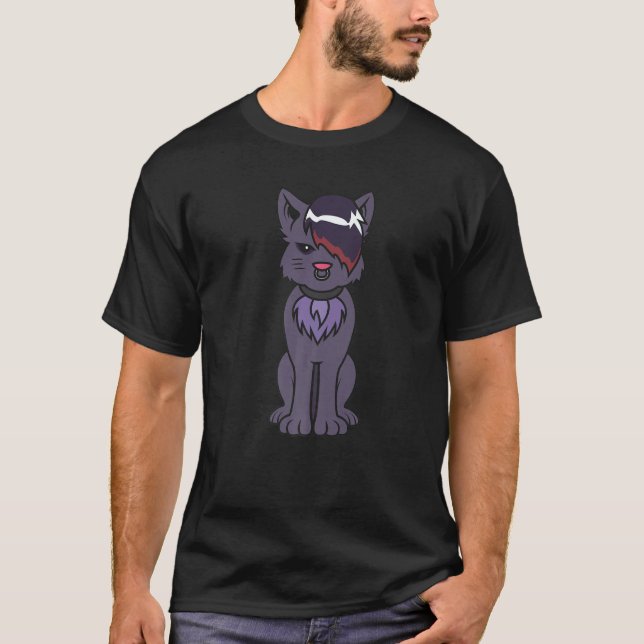 Cute Gothic Cat Present Idea For Goth Dark Cat T-Shirt (Vorderseite)