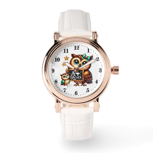 Cute graded Teacher owl Armbanduhr (Vorderseite)