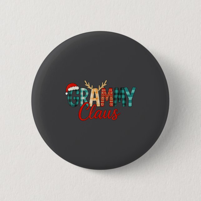 Cute Grammy Claus Christmas For Grandma Santa Hat  Button (Vorderseite)