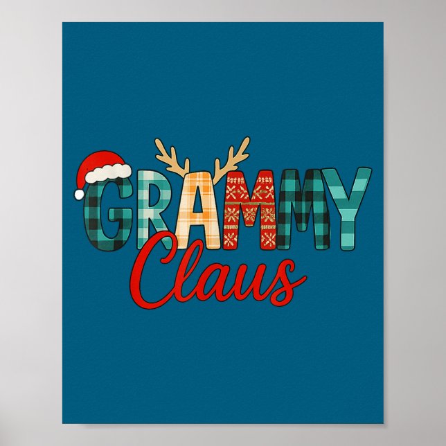 Cute Grammy Claus Christmas For Grandma Santa Hat  Poster (Vorne)