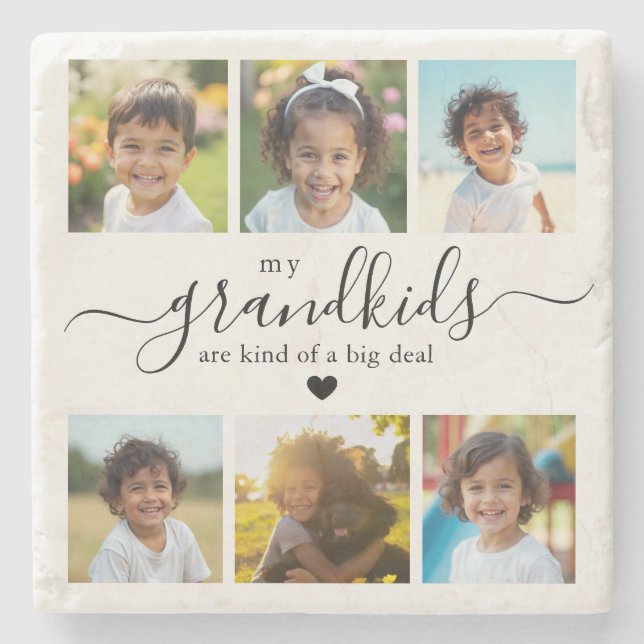 Cute Grandkids Photo Collage for Grandma Steinuntersetzer (Vorderseite)