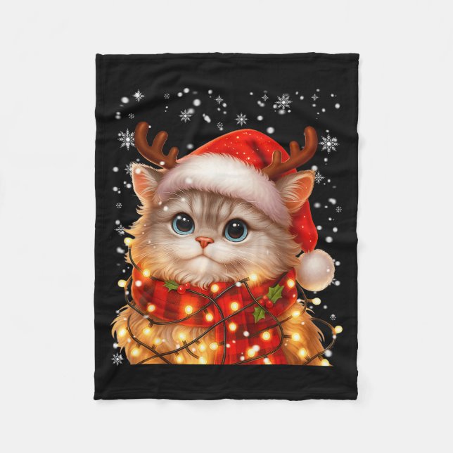 Cute Graphic Cat Pajamas Pjs Christmas Xmas Women  Fleecedecke (Vorderseite)