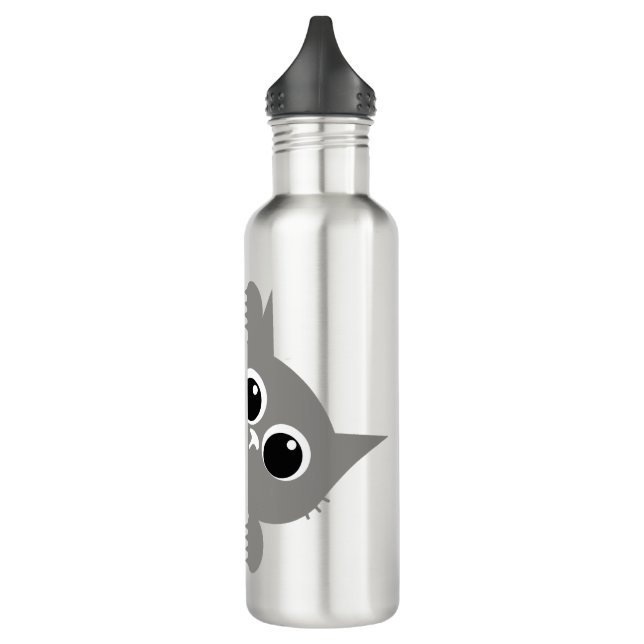 Cute Gray Peeking Cat Design Water Bottle Edelstahlflasche (Links)