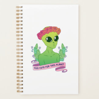 Cute Green Alien Planer