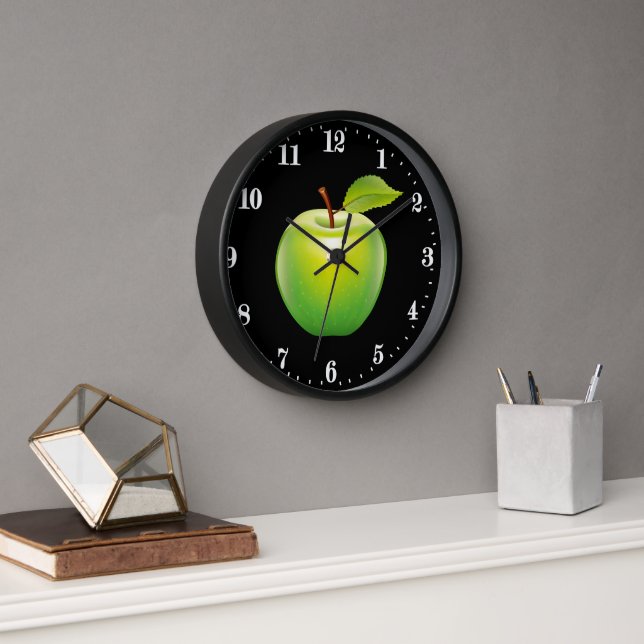 Cute green apple lover kitchen decor uhr (Büro)