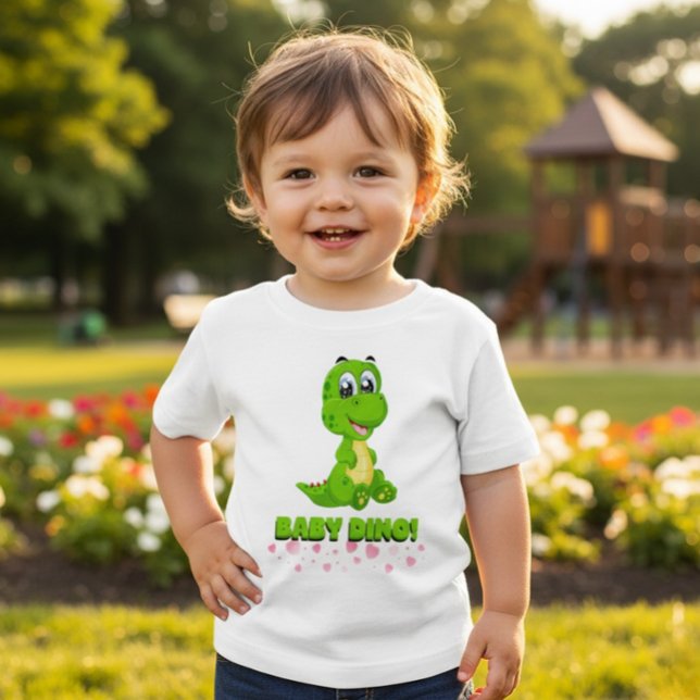 Cute Green Baby Dino Hearts Toddler T-Shirt (Von Creator hochgeladen)