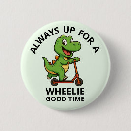 Cute Green Dinosaur Button