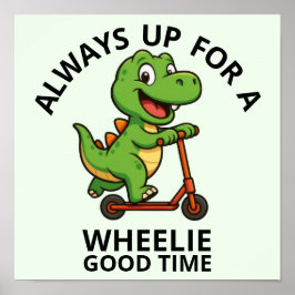 Cute Green Dinosaur Poster