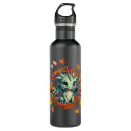 Cute Green Dragon “Autism Awesome Autumn” Design Edelstahlflasche